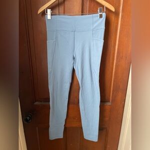 Athleta girls size XXL 16 blue high rise stash your treasure tights leggings